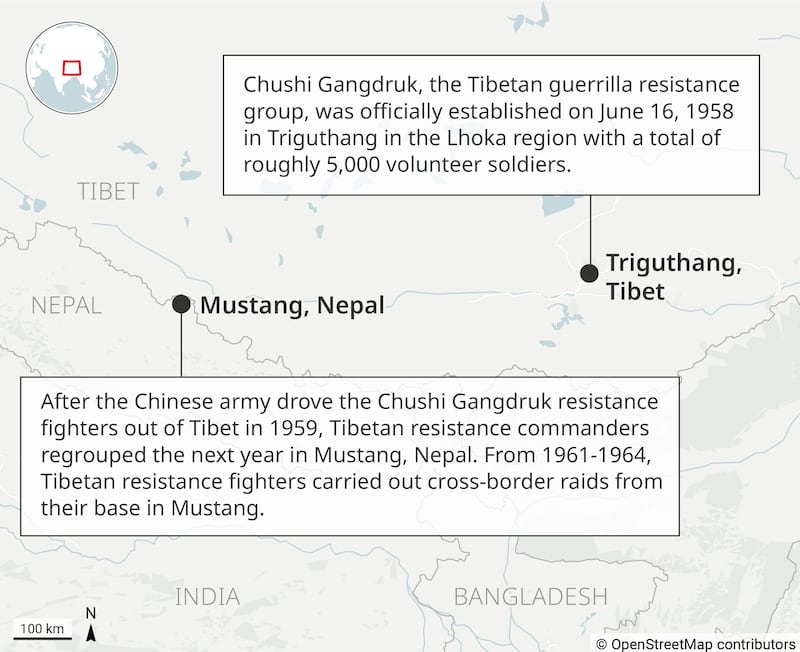 Map showing Mustang, Nepal