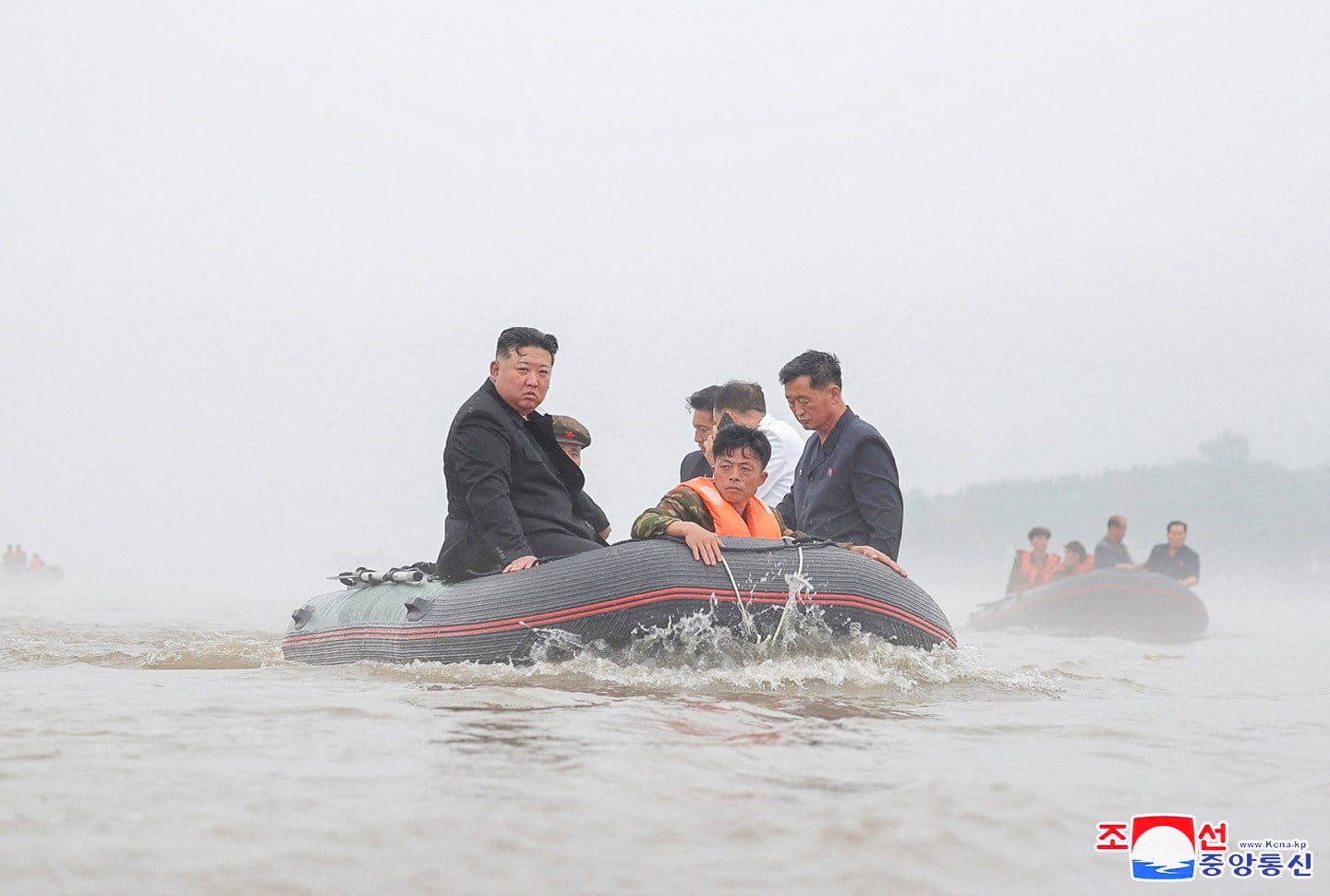 State media shows North Korean Leader Kim Jong Un leading flood rescue