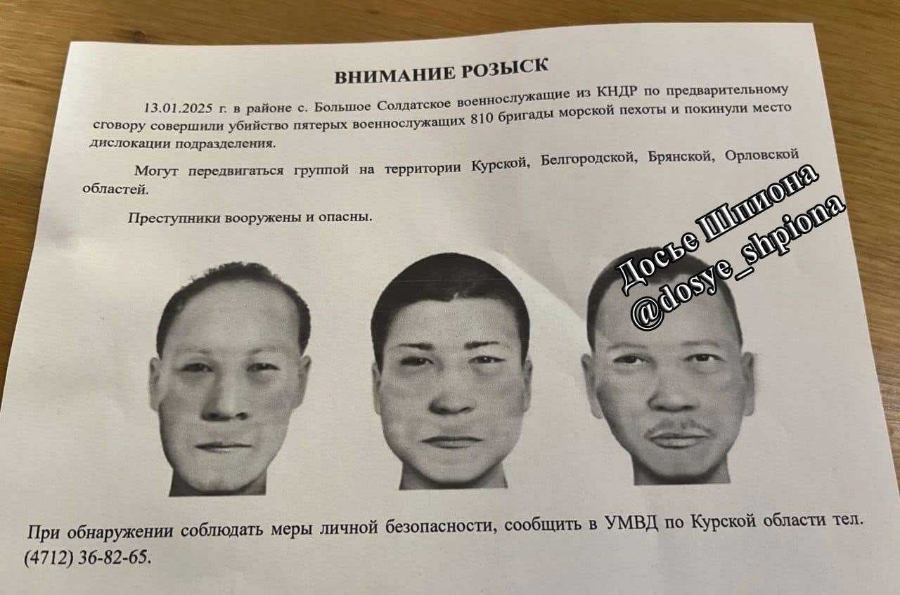 Three North Koreans wanted in Kursk for killing Russian soldiers: report