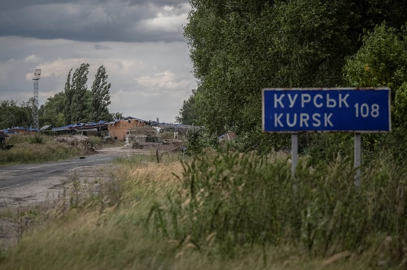 A crossing point on the border with Russia is seen, amid Russia's attack on Ukraine, near the Russian border in Sumy region, Ukraine, Aug. 11, 2024.
